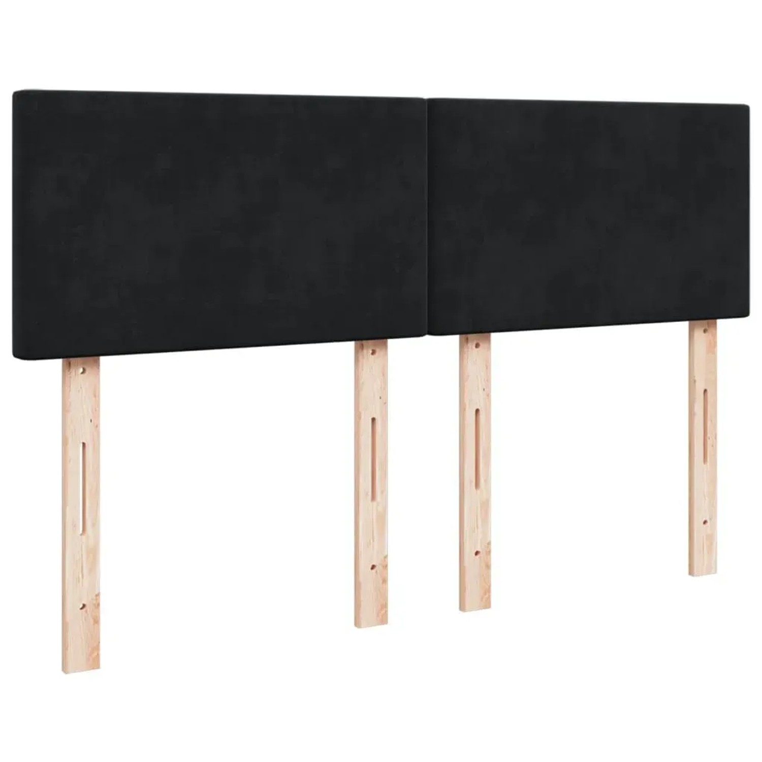 Schwarzes vidaXL Boxspringbett mit Samtbezug und Lattenrost, 140x190 cm.