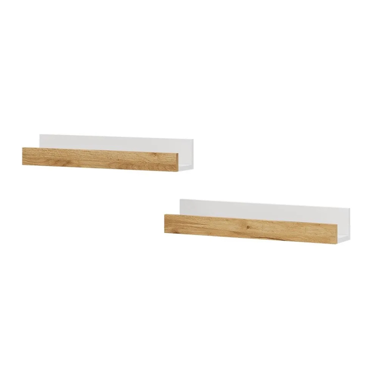 Vicco Wandregal Tomy Weiß Goldkraft Eiche 60 x 10 2er Set Art Nr 54698