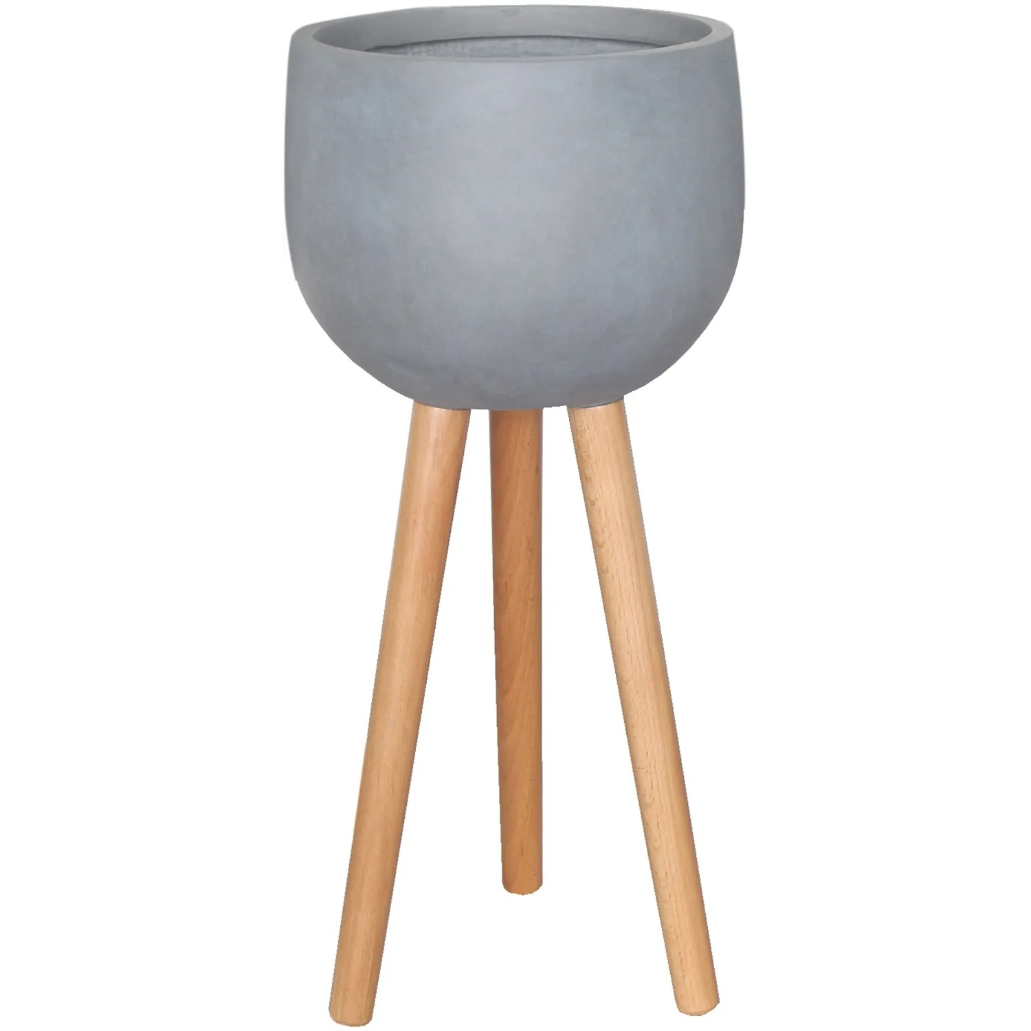 Blumentopf mit Holzfüßen 45 cm Grau kaufen bei OBI