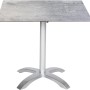 Quadratischer Acamp Klapptisch Platin-Cemento, 80x80 cm, ideal für Garten und Balkon.