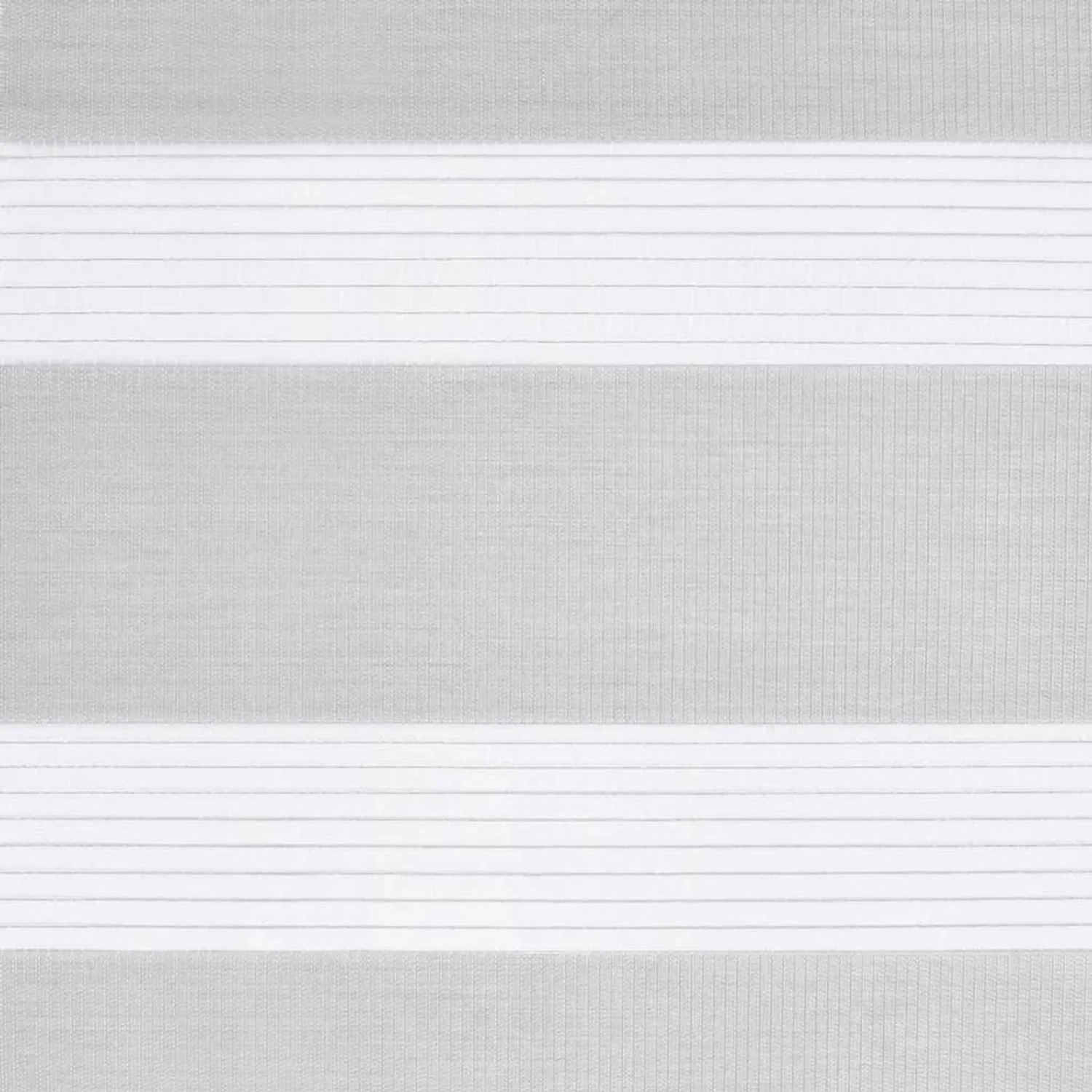 Hellgraues Doppelrollo aus Polyester mit abwechselnd blickdichten und transparenten Streifen. Ideal für Rollos & Raffrollos.