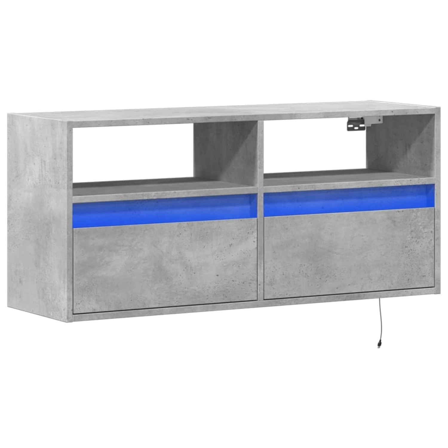 vidaXL TV-Wandschrank mit LED-Beleuchtung Betongrau 100x31x45 cm 852337 günstig online kaufen