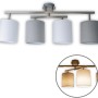 Näve Deckenleuchte Tilde, 4-flammig, schwarz/weiß/grau, Stoffschirme. Moderne Deckenlampe für Wohnräume.