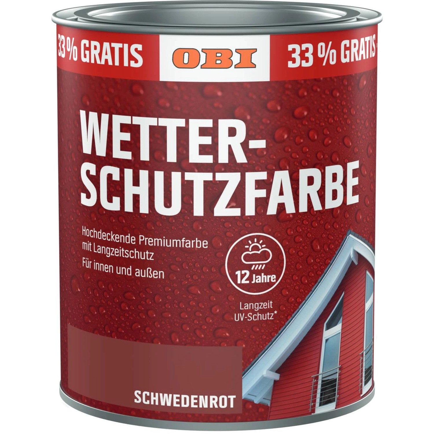 OBI Wetterschutzfarbe Aktion Schwedenrot 1 l