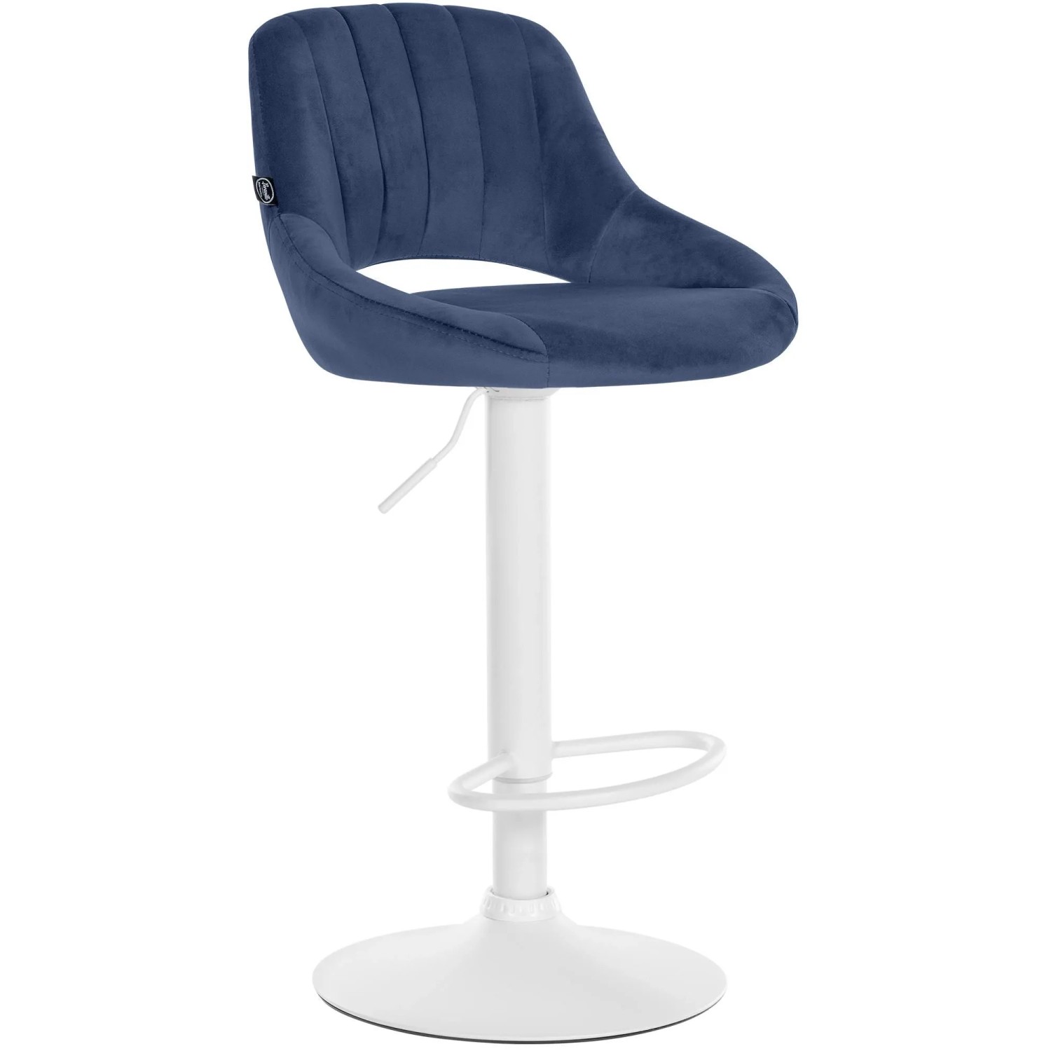 CLP Barhocker Milet Samt Blau/Weiß