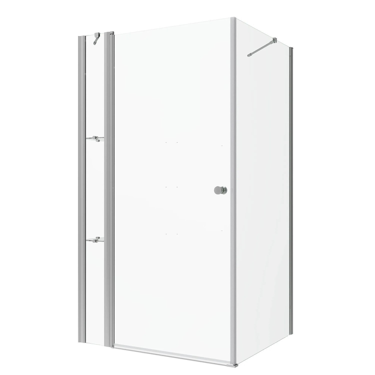 Aquabatos Duschabtrennung Höhe 187 cm Duschkabine mit Pendeltür 110 x 75 cm Dusche Glaswand Eckdusche mit Seitenwand 5 m...