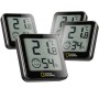 National Geographic Tempy Thermo-Hygrometer 4er Set in Schwarz zur Messung von Temperatur und Luftfeuchtigkeit.