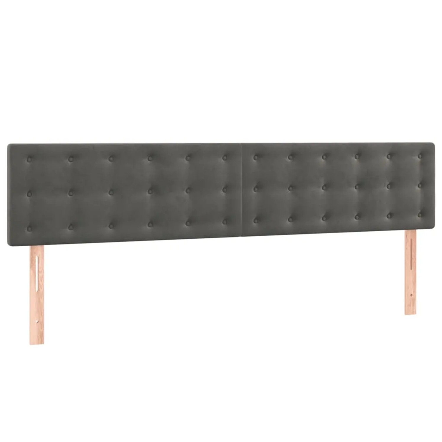 Dunkelgraues vidaXL Boxspringbett mit Samtbezug und Kopfteil, 160x200 cm.