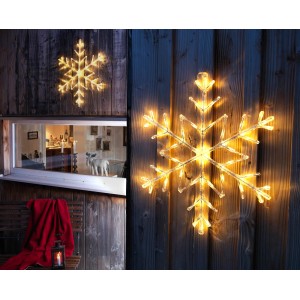 Leuchtende Konstsmide LED Acryl Schneeflocke mit 60 warmweißen LEDs für Innen und Außen.