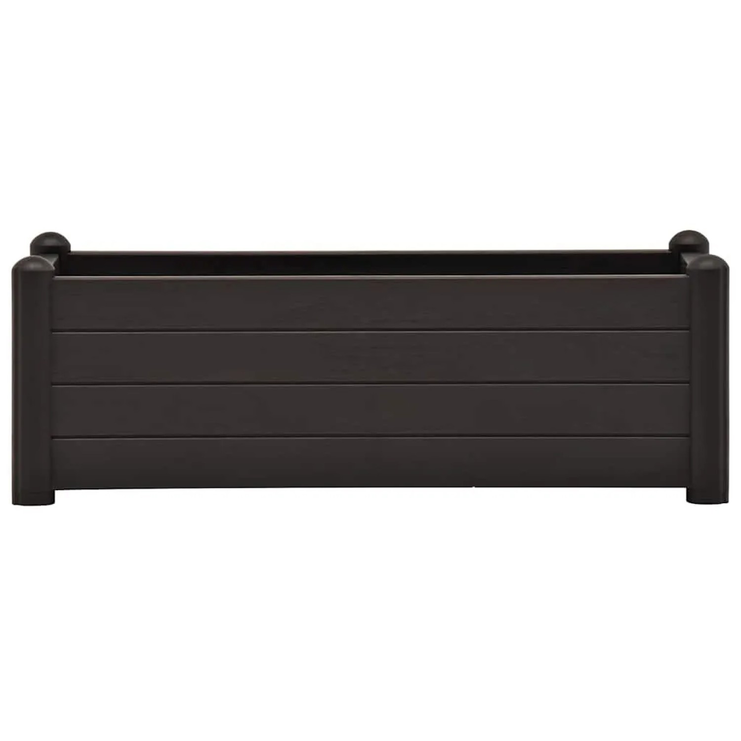 Anthrazitfarbenes furnicato Kunststoff-Hochbeet, 100x43x35 cm, für Garten und Balkon.