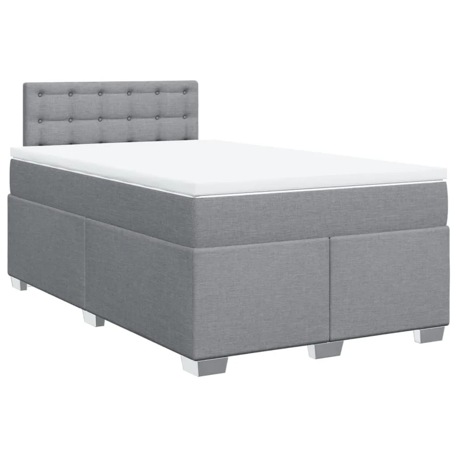 vidaXL Boxspringbett mit Matratze Hellgrau 120x190 cm Stoff 3288141