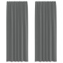 vidaXL Voile Vorhänge mit Stangentaschen 2 Stk Dunkelgrau 4102185