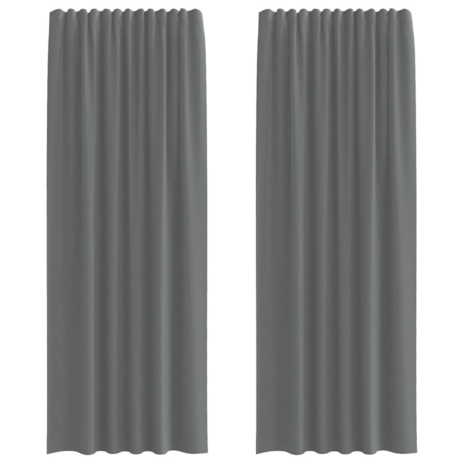 vidaXL Voile Vorhänge mit Stangentaschen 2 Stk Dunkelgrau 4102185 günstig online kaufen