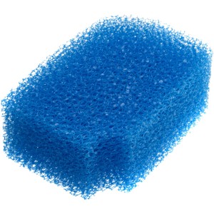 Blauer Aquael Schwammvorfilter Ultramax für Aquarium Filter.