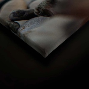 Bricoflor Leinwandbild mit Steinen: Strand, Sonnenuntergang, Steinmännchen. Wanddeko für Bad und Schlafzimmer.