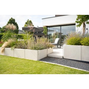 Diephaus L-Stein Ecke, 90° Winkel, 2-teilig, grau, für Mauersysteme und Gartengestaltung.