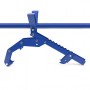 Blauer Xpotool 5-in-1 Holzheber aus Metall mit Greifzange und Stützfuß für Baumstämme.
