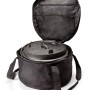 Petromax Transporttasche für Feuertopf ft1, schwarz, mit Reißverschluss- und Netztaschen.