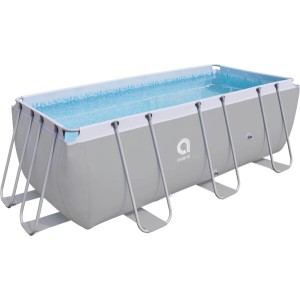 Rechteckiger Avenli Frame Pool mit Stahlrahmen, 400x200x100 cm, grau.