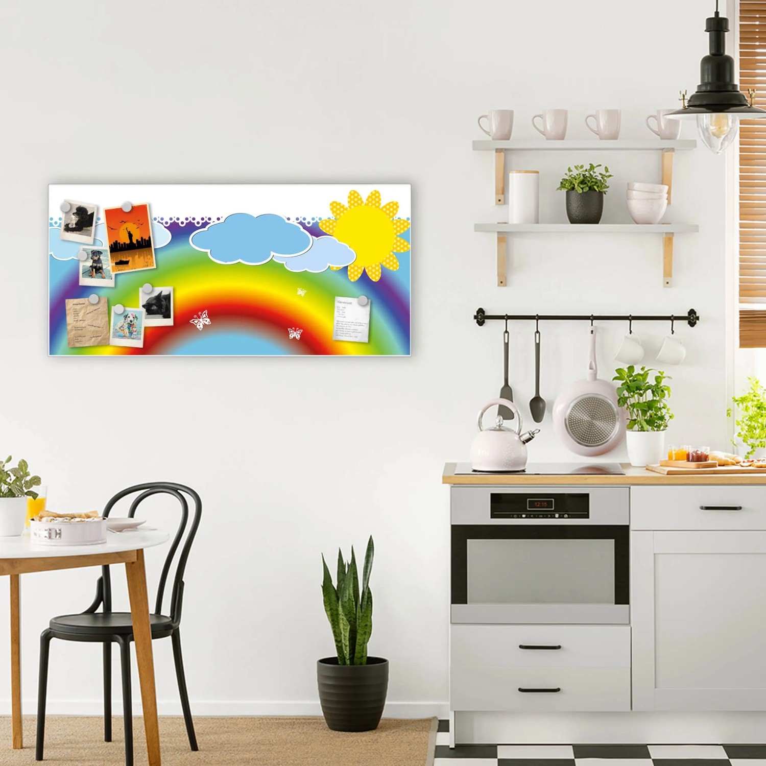 Banjado Magnetglas-Tafel 30x30 Cm – Mit Strand-Motiv, Beschreibbar & Inkl. 4 Magneten