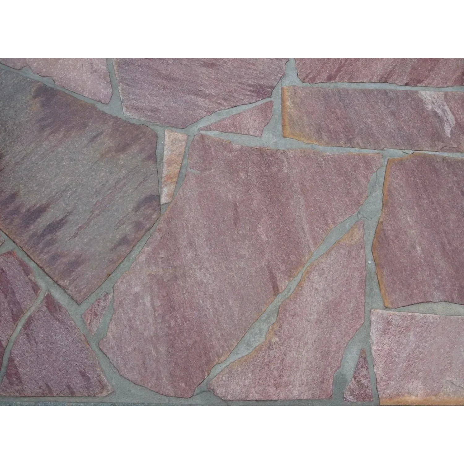 Rosarote Quarzit-Polygonalplatten Rio Rosario, Naturstein für Terrassen & Gehwege.