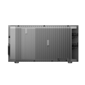 Anker Solix Solarbank 2 E1600 AC 1600 Wh für Balkonkraftwerke, Rückansicht mit Kühlrippen.