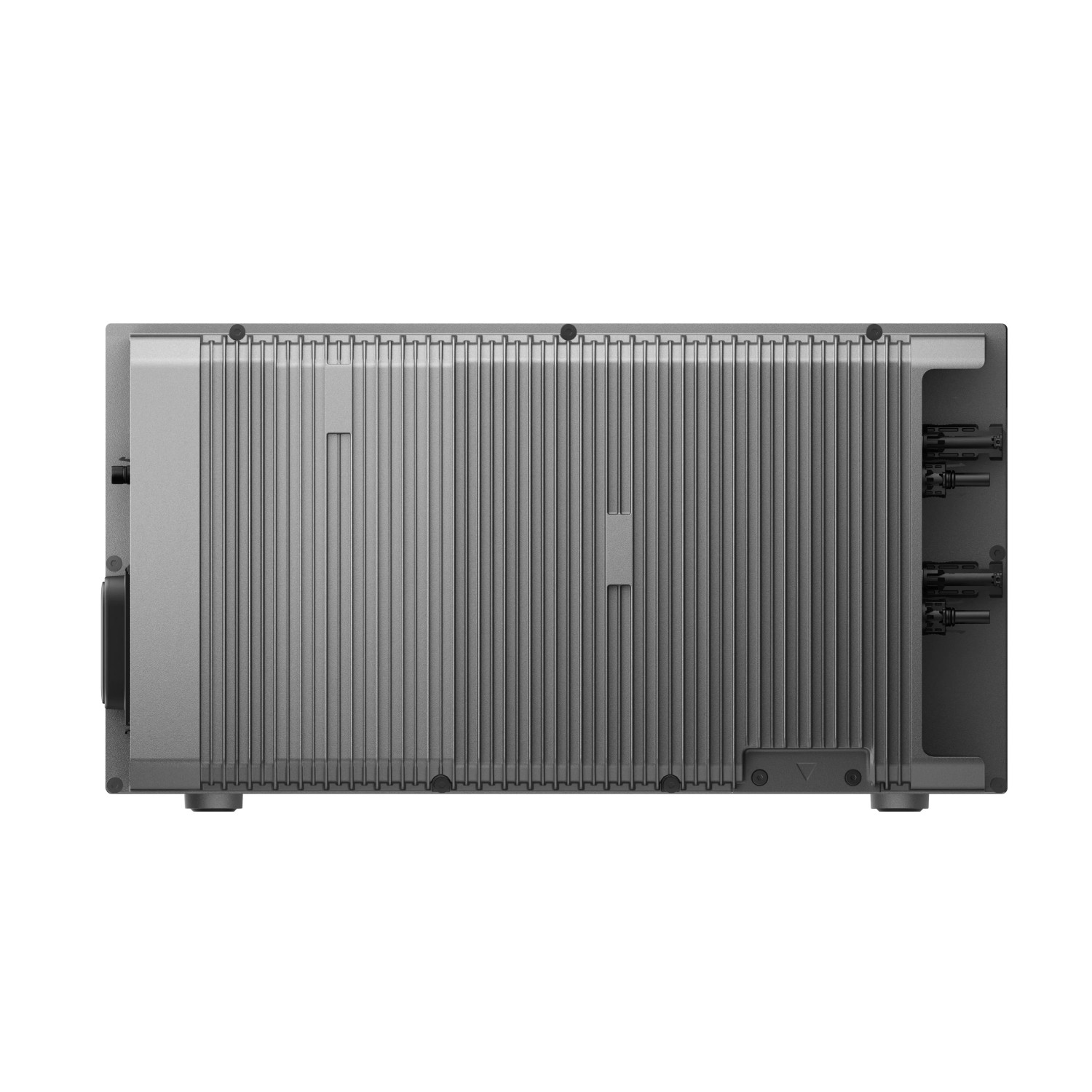 Anker Solix Solarbank 2 E1600 AC 1600 Wh für Balkonkraftwerke, Rückansicht mit Kühlrippen.