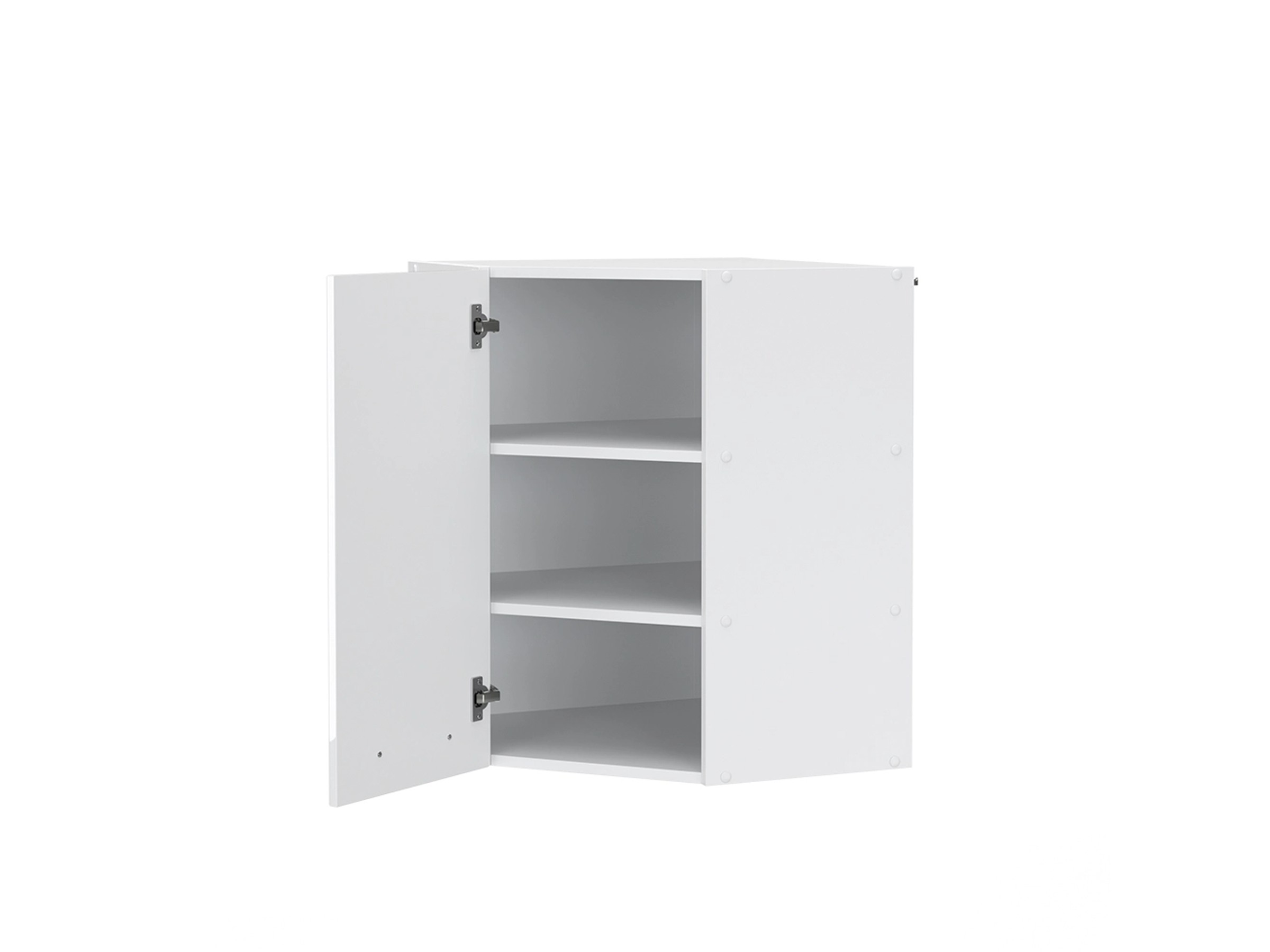 Vicco Eckhängeschrank R-Line, Küchen-Eckschrank, Weiß Landhaus/Weiß, 57 Cm