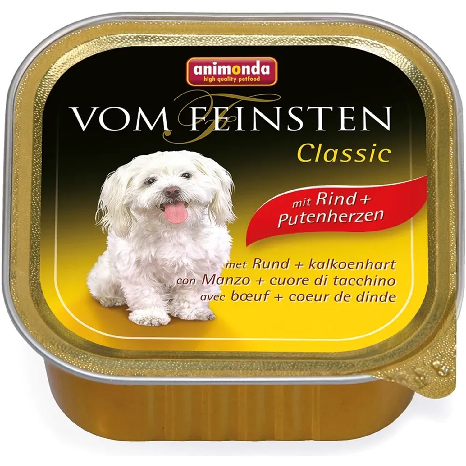 Vom Feinsten Hunde-Nassfutter Adult mit Rind und Putenherzen 150 g