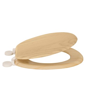 MSV WC-Sitz Pinie, braun, aus MDF mit robusten Kunststoffscharnieren und Befestigungsmaterial.