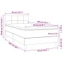 vidaXL Boxspringbett dunkelblau (90x200 cm) mit Matratze und Topper, Maße siehe Bild.