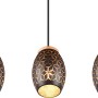 Dreiflammige Pendelleuchte Bidar in Schwarz-Gold mit filigranem Muster für stimmungsvolle Beleuchtung.
