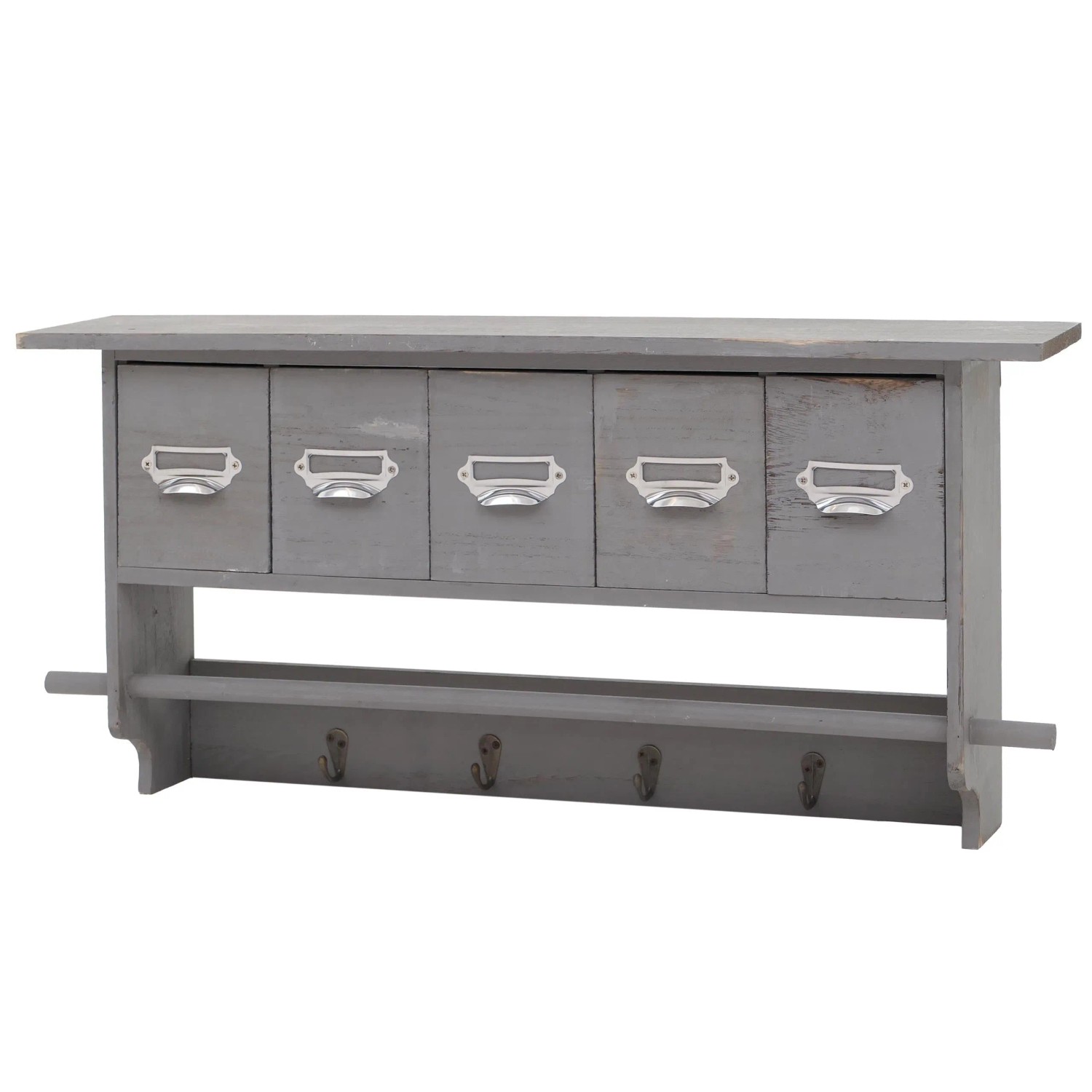 Mcw Garderobe C49 Vintage Mit 5 Schubladen 32x65x13cm Shabby Look Grau