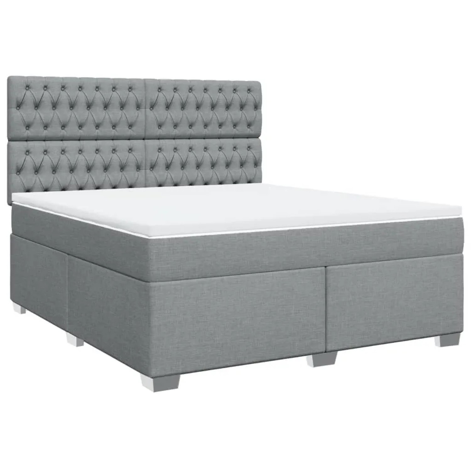 vidaXL Boxspringbett mit Matratze Hellgrau 180x200 cm Stoff 3290574 günstig online kaufen