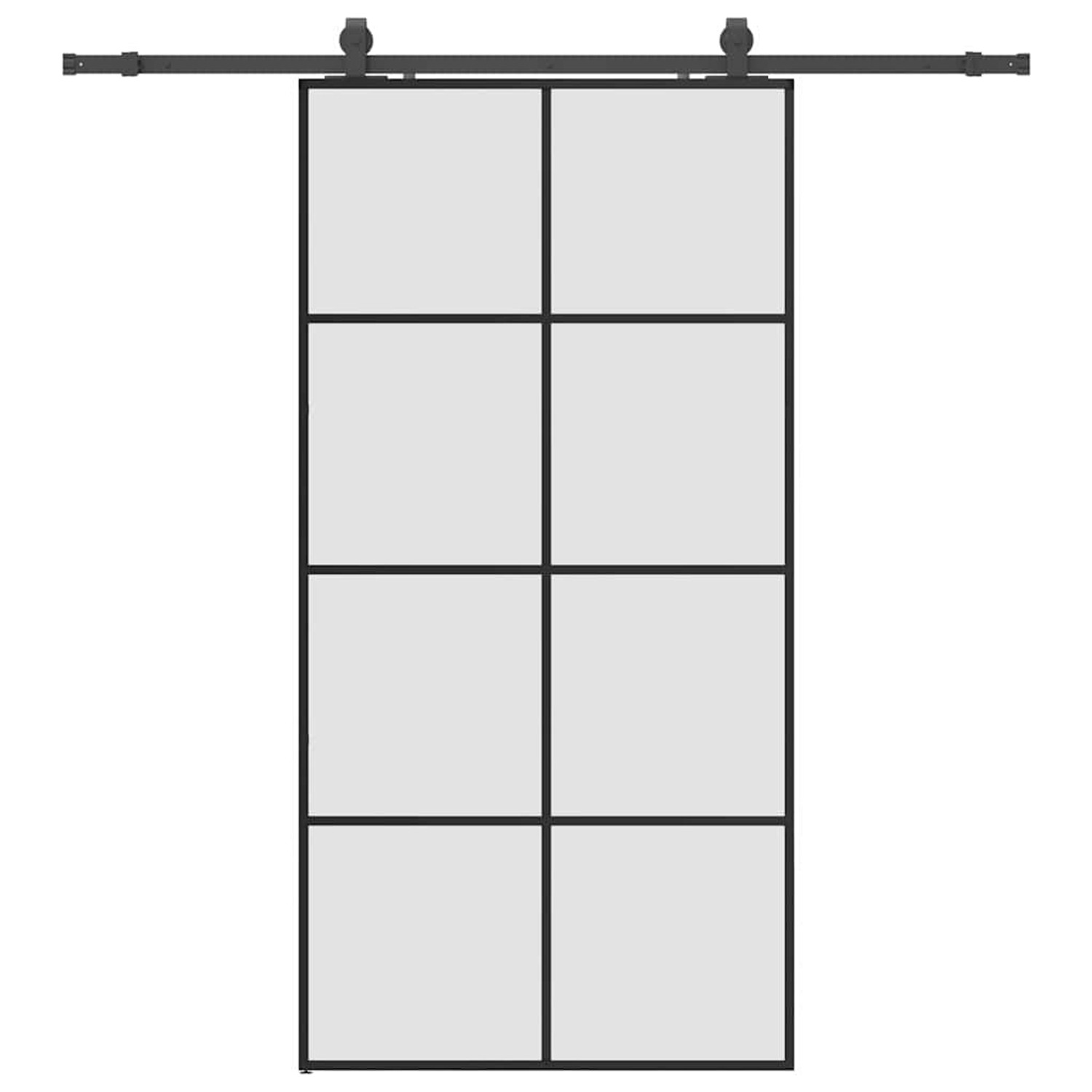 vidaXL Schiebetür mit Beschlag Schwarz 102,5x205 cm ESG-Glas 3375867 günstig online kaufen