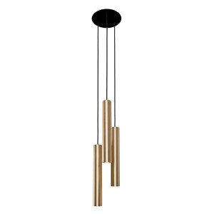 EASYLIGHT Hängeleuchte 3-Flammig GU10 Metall in Messing Schwarz Verstellbar