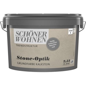 Eimer Schöner Wohnen Grundfarbe Kalkstein Stone-Optik, Effektfarbe für Innen mit Stein-Effekt.