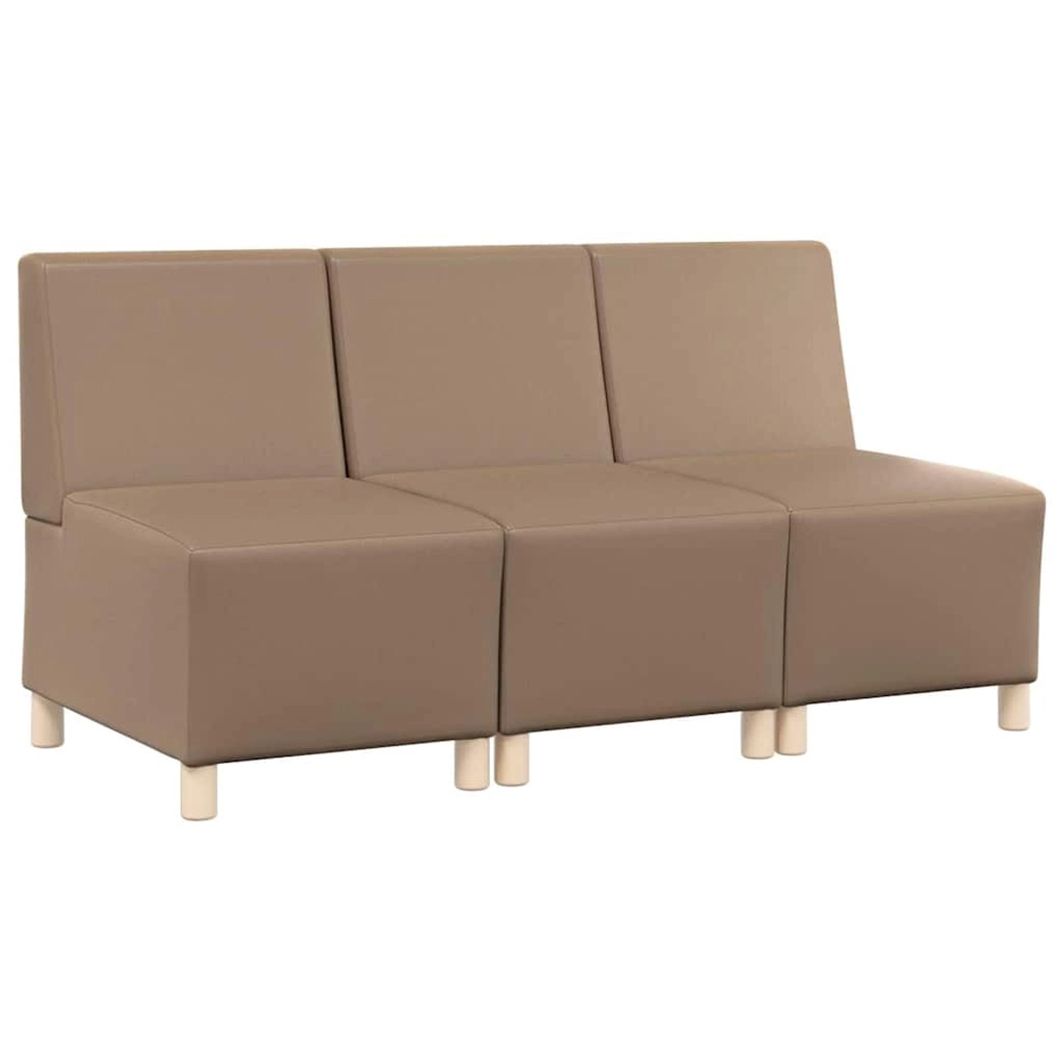 vidaXL Modulares Sofa ohne Armlehnen 3 Stk Cappuccino 55 x 74 x 82 cm 33998 günstig online kaufen