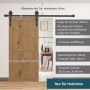 Schwarzer HOMCOM Schiebetür-Beschlagsatz aus Kohlenstoffstahl mit 200 cm Schiene für Holztüren, bis 100 kg.