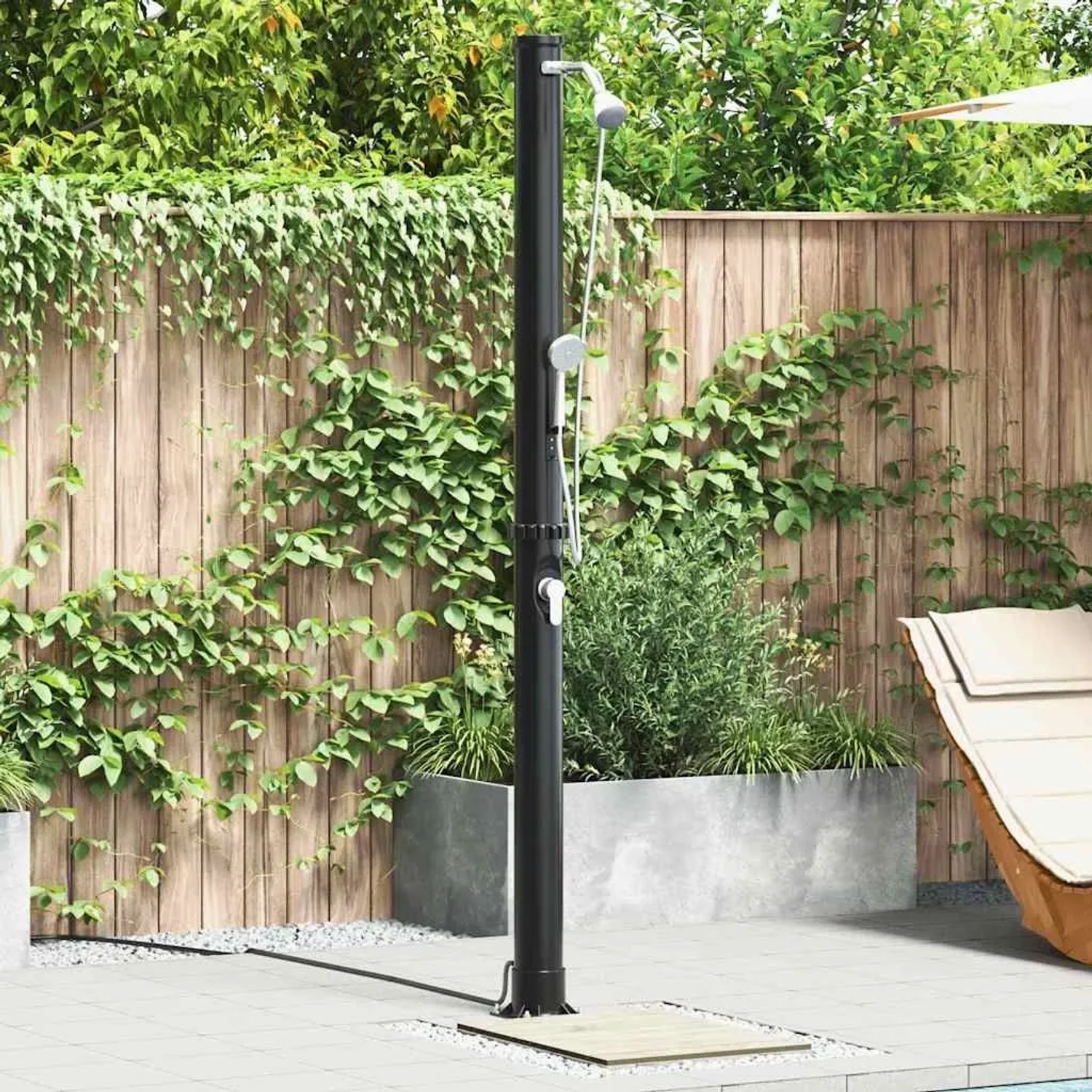 vidaXL Außen Solardusche Schwarz 217 cm PVC und Aluminium 42003409_2