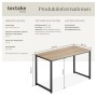 Tectake Schreibtisch Flint im Industrial Style mit Holz- und Stahloptik in Eiche Sonoma hell.