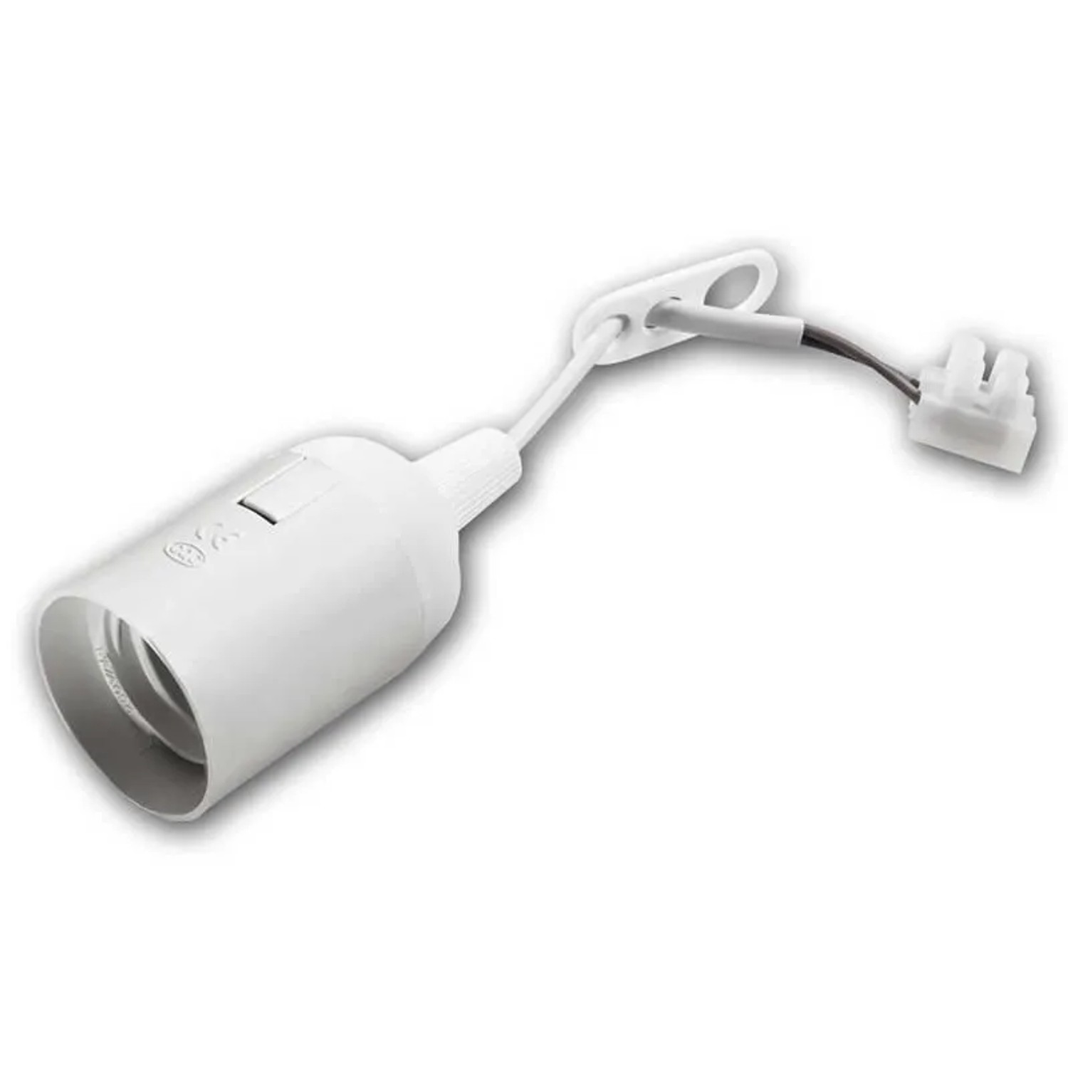 McShine E27 Baustellen-Fassung 11cm Kabel mit Aufhänger Weiß