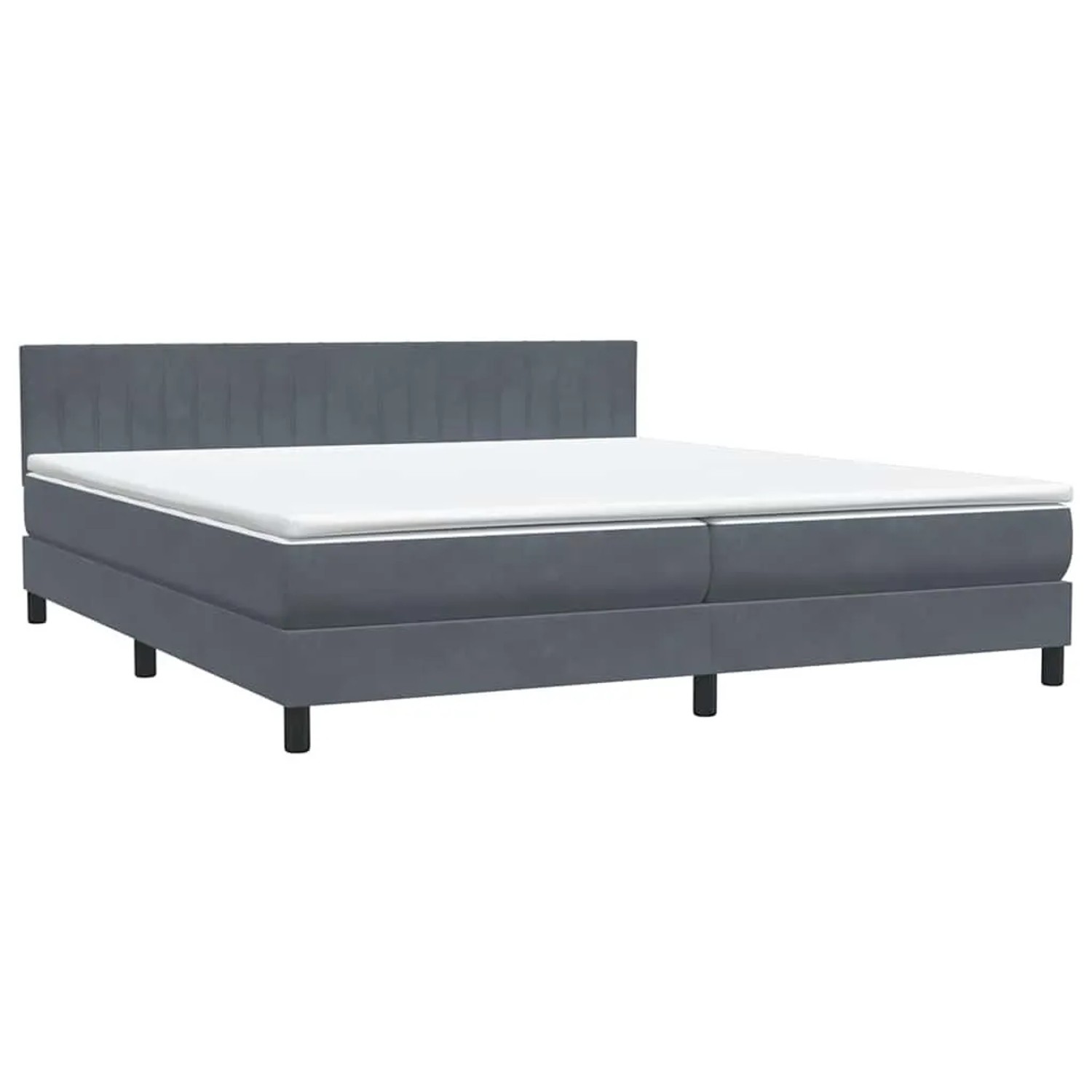vidaXL Boxspringbett mit Matratze Dunkelgrau 180x210 cm Samt 3316414 günstig online kaufen
