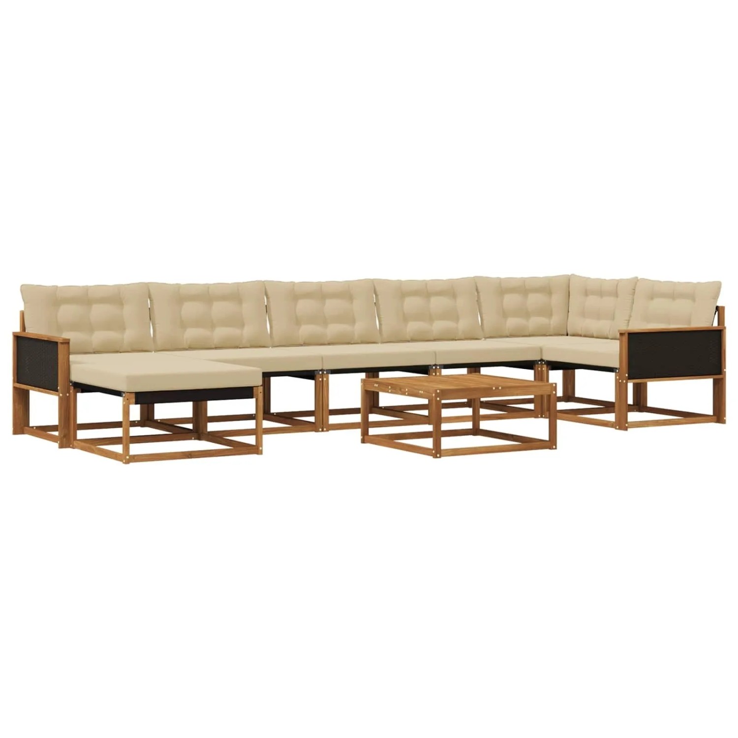 vidaXL Outdoor-Sofagarnitur 8 Stk Natur und Beige Massivholz Akazie 3381577
