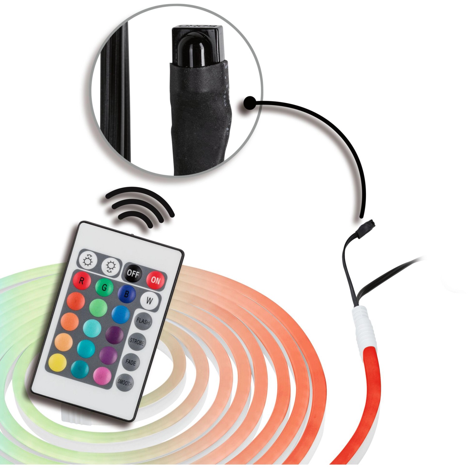 Paulmann SimpLED RGB LED-Streifen für Außen, 5m Set mit Fernbedienung.