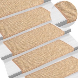 vidaXL Stufenmatten 15 Stk 65x21x4 cm Hellbraun Rechteckiger Rand 326910