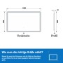 Skizze Badspiegel Aica 100x60 cm mit Maßen (Breite, Höhe, Tiefe) für Planung.