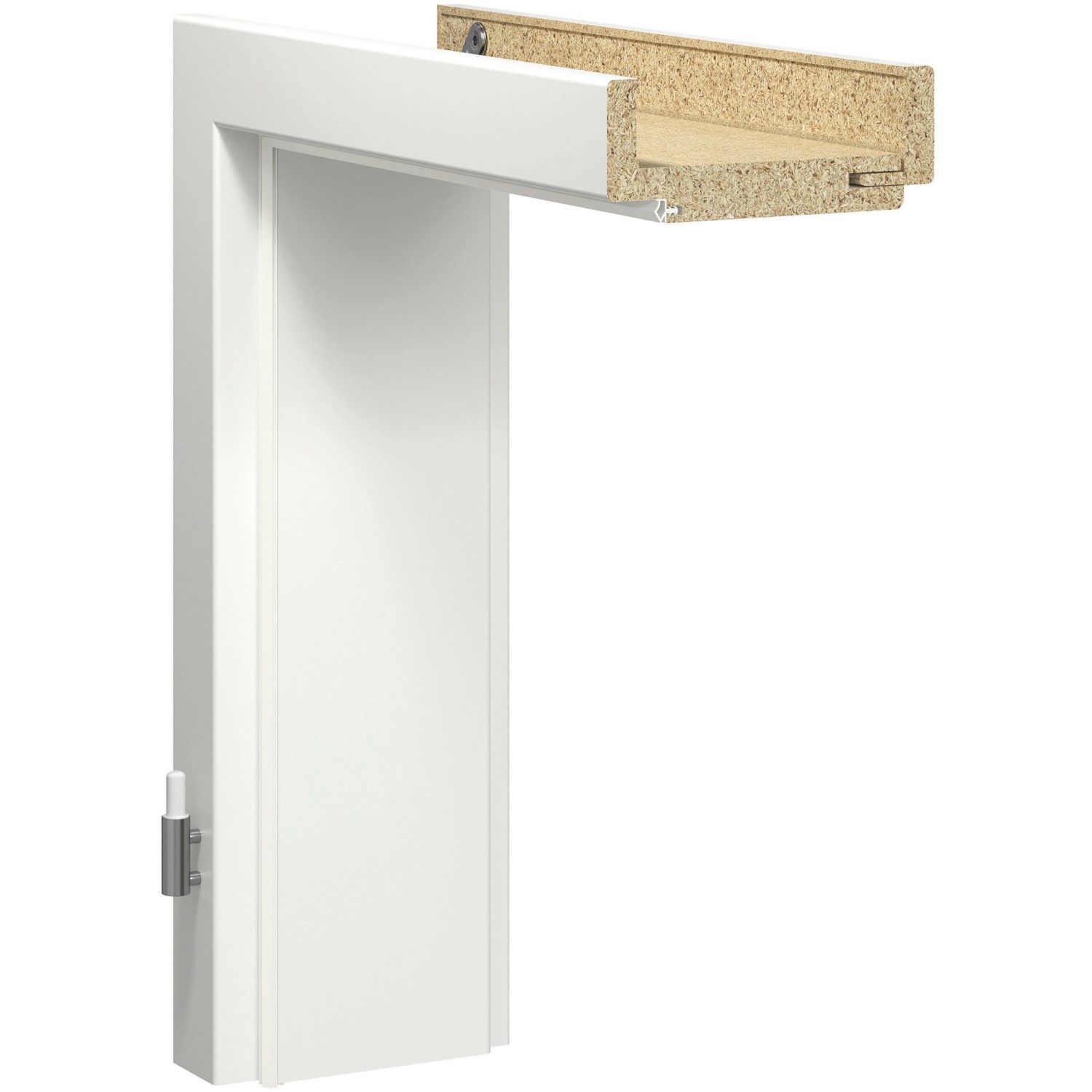 GetaDoor Zarge Neoline CPL-Folie Weiß 73,5 cm x 198,5 cm x 24 cm Anschlag L