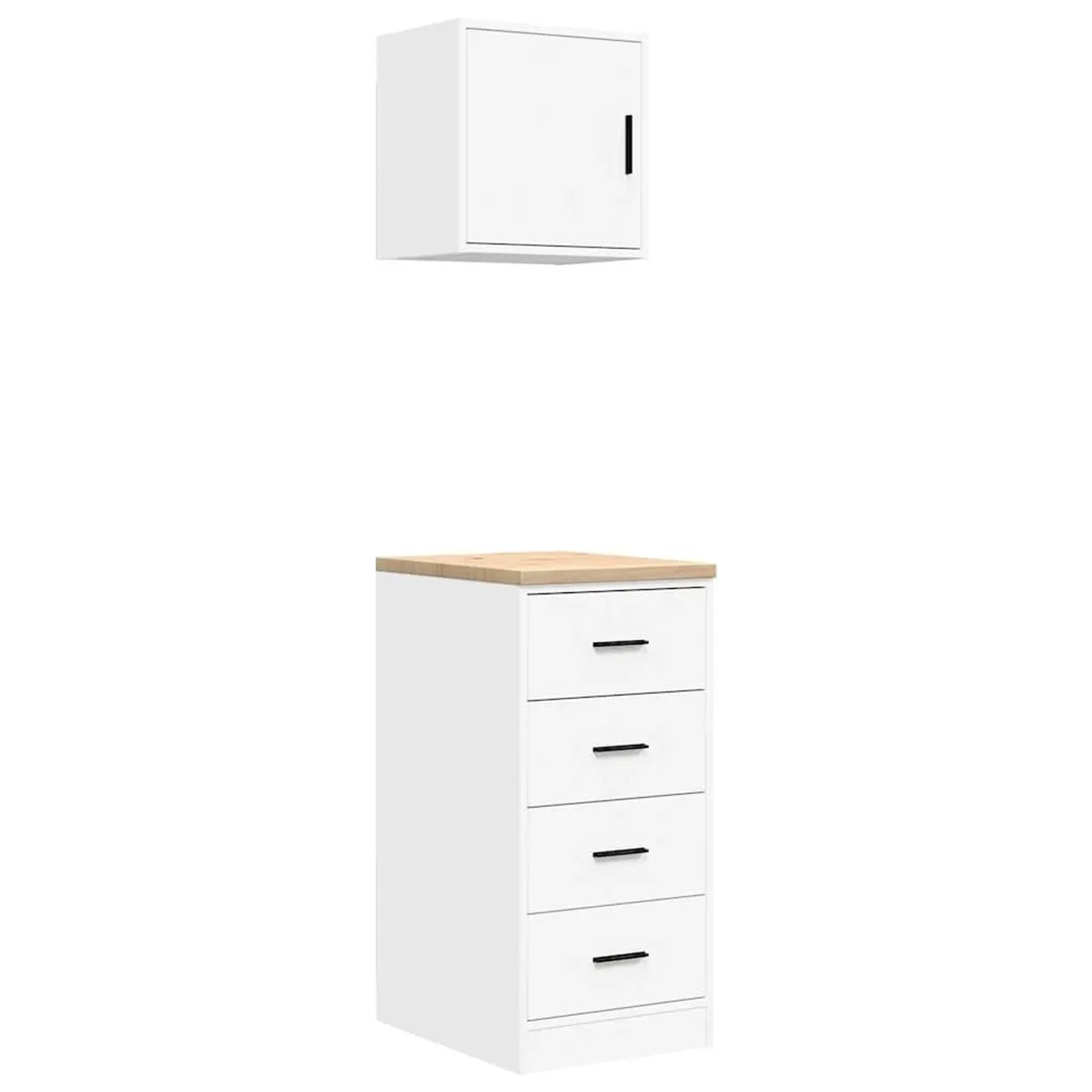 vidaXL Garagenschränke 2 Stk Weiß Holzwerkstoff 3328323