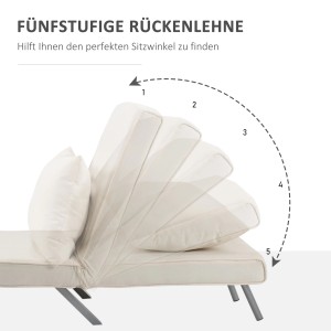 HOMCOM Schlafsofa: Verstellbare Rückenlehne in 5 Stufen für optimalen Sitzkomfort.